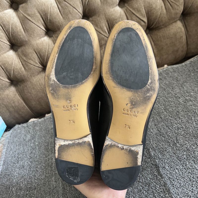 Gucci Gucci Jordaan Black Loafers for Men 0079 Size US 8 / EU 41 - 4 Thumbnail