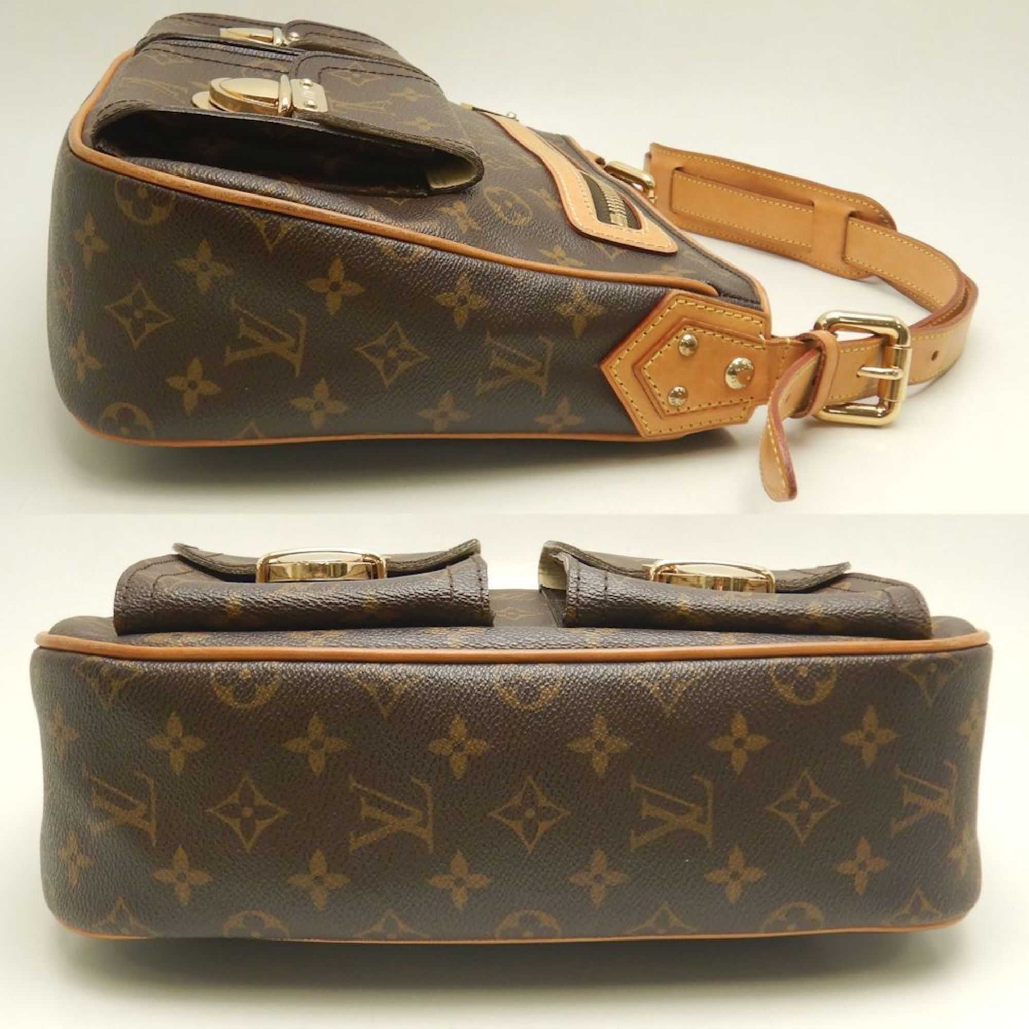 LOUIS VUITTON Monogram Hudson GM M40045 Shoulder Bag, Brown, 253023