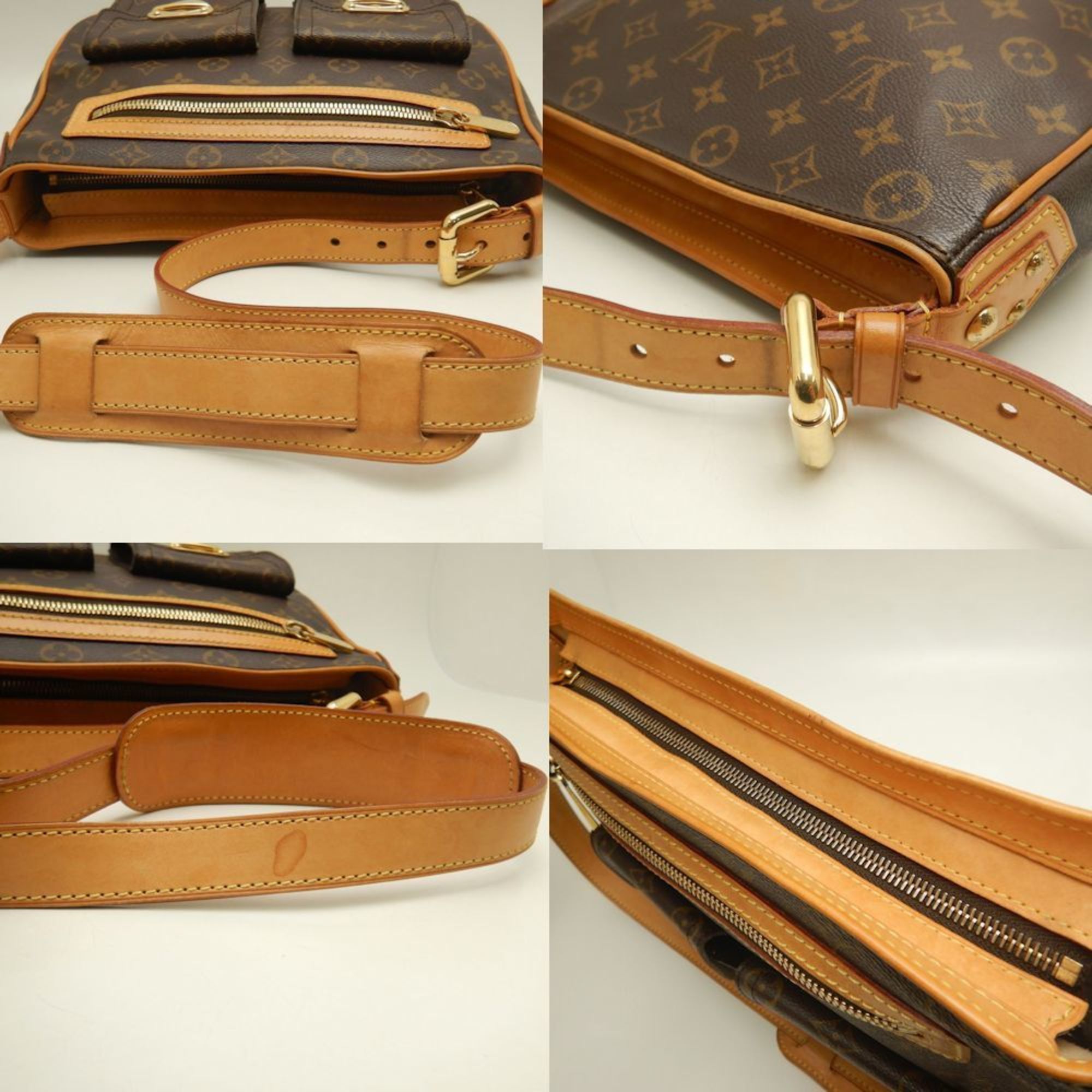 LOUIS VUITTON Monogram Hudson GM M40045 Shoulder Bag, Brown, 253023