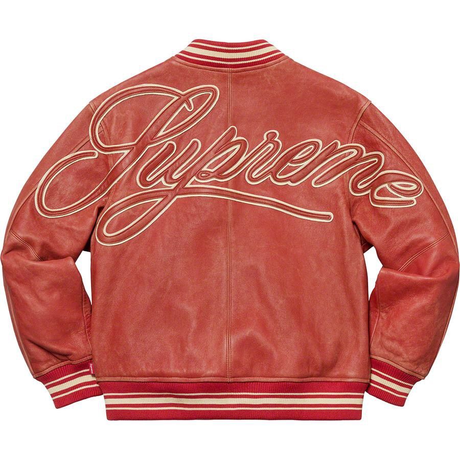 Supreme leather varsity jacket sales