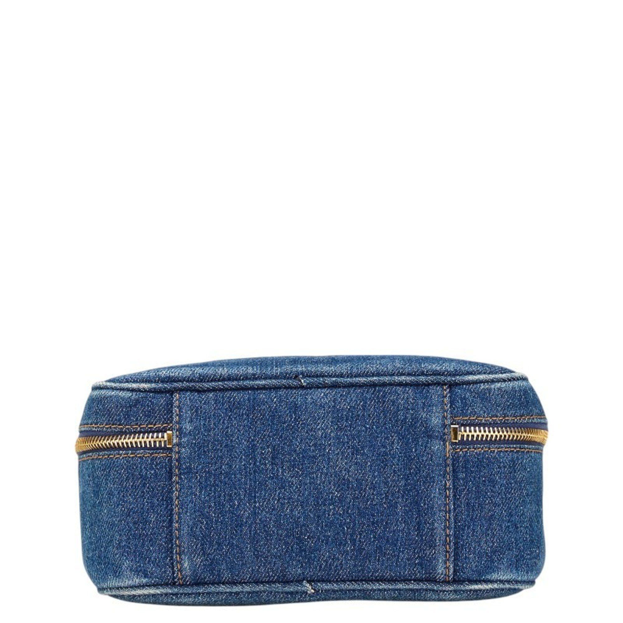 Chanel Chanel Coco Mark Vanity Bag Shoulder 2-Way Indigo Blue Denim Women's CHANEL Size ONE SIZE - 3 Thumbnail