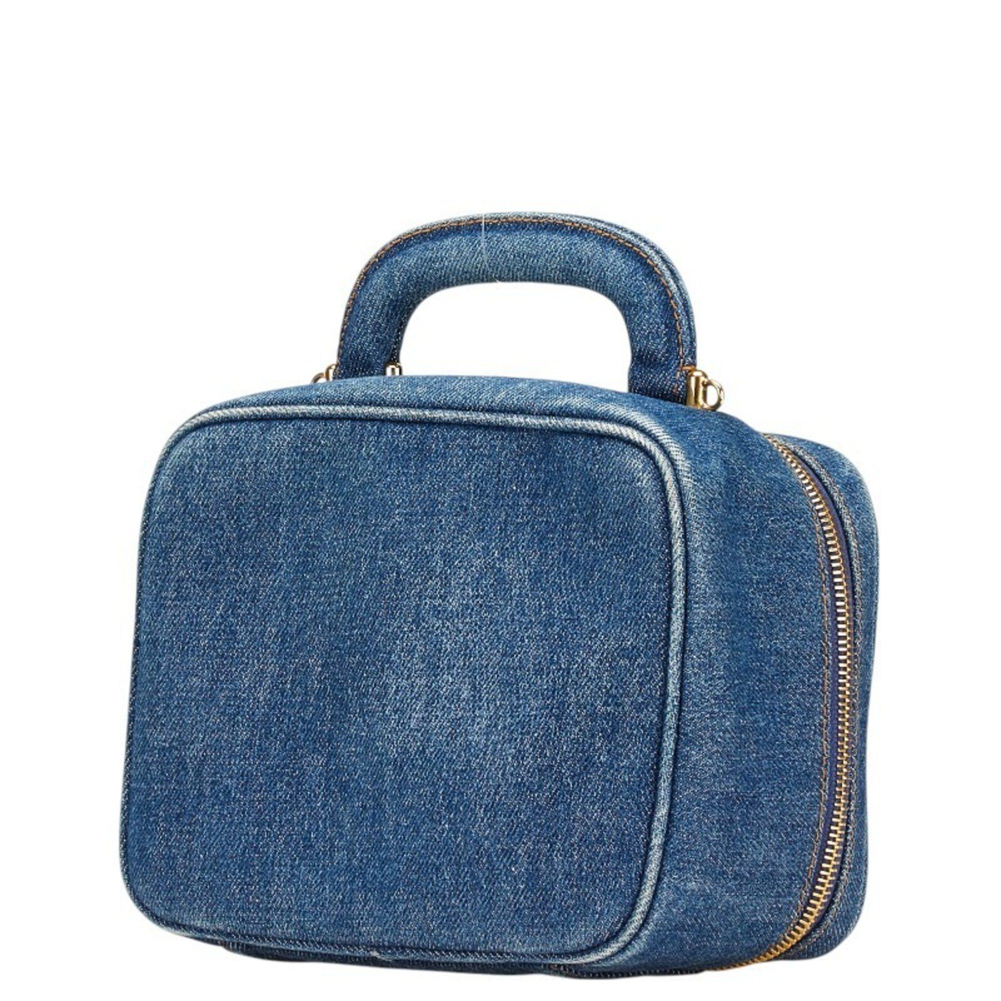 Chanel Chanel Coco Mark Vanity Bag Shoulder 2-Way Indigo Blue Denim Women's CHANEL Size ONE SIZE - 2 Thumbnail