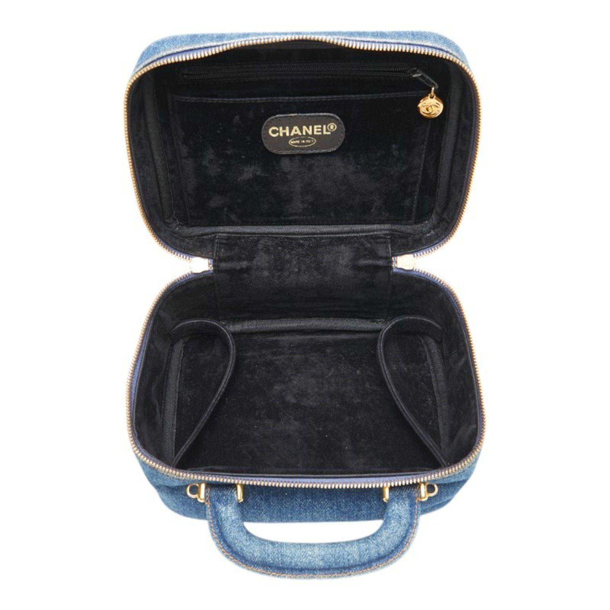 Chanel Chanel Coco Mark Vanity Bag Shoulder 2-Way Indigo Blue Denim Women's CHANEL Size ONE SIZE - 6 Thumbnail