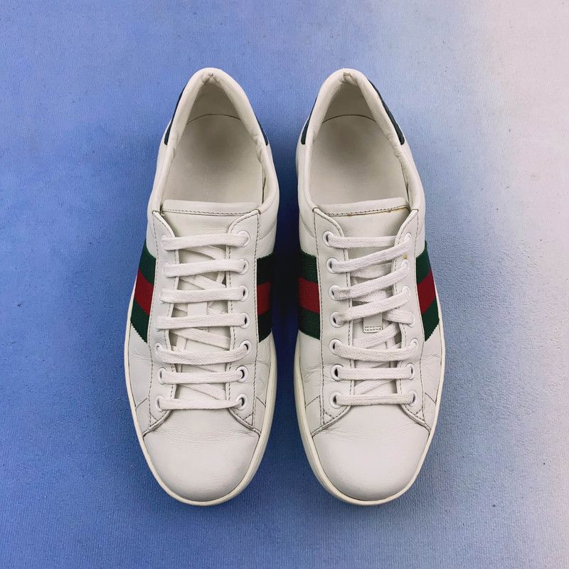 Gucci Gucci Ace Leather Low-Top Fashion Sneakers 0079 Size US 6.5 / EU 39-40 - 2 Thumbnail