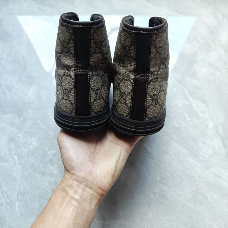 Gucci Gucci High Top Lace-Up Sneakers in Beige 0079 Size US 8.5 / EU 41-42 - 3 Thumbnail