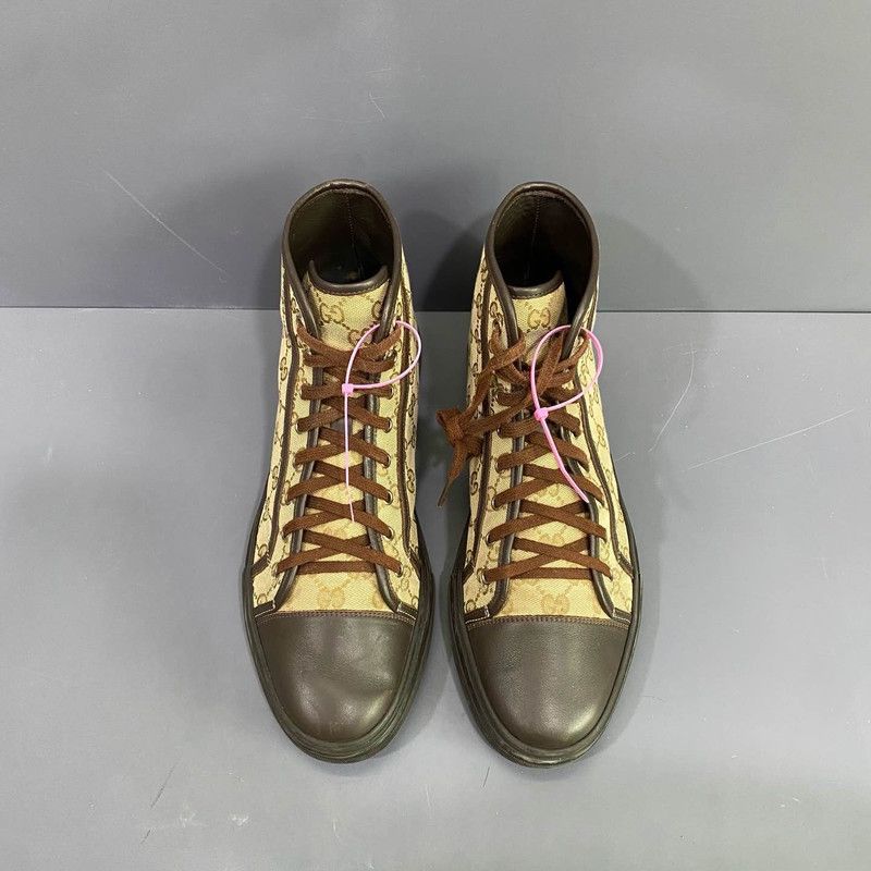 Gucci Gucci Brown High-Top Fashion Sneakers 0079 Size US 11 / EU 44 - 2 Thumbnail