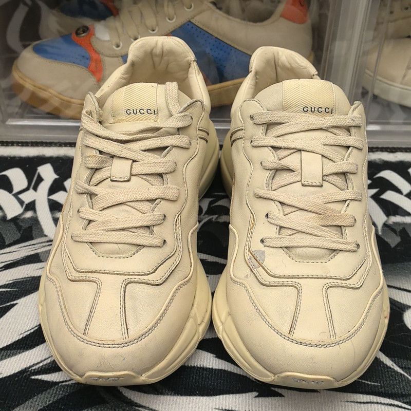 Gucci Gucci Rhyton Distressed Cream Fashion Sneakers 0079 Size US 9.5 / EU 42-43 - 2 Thumbnail