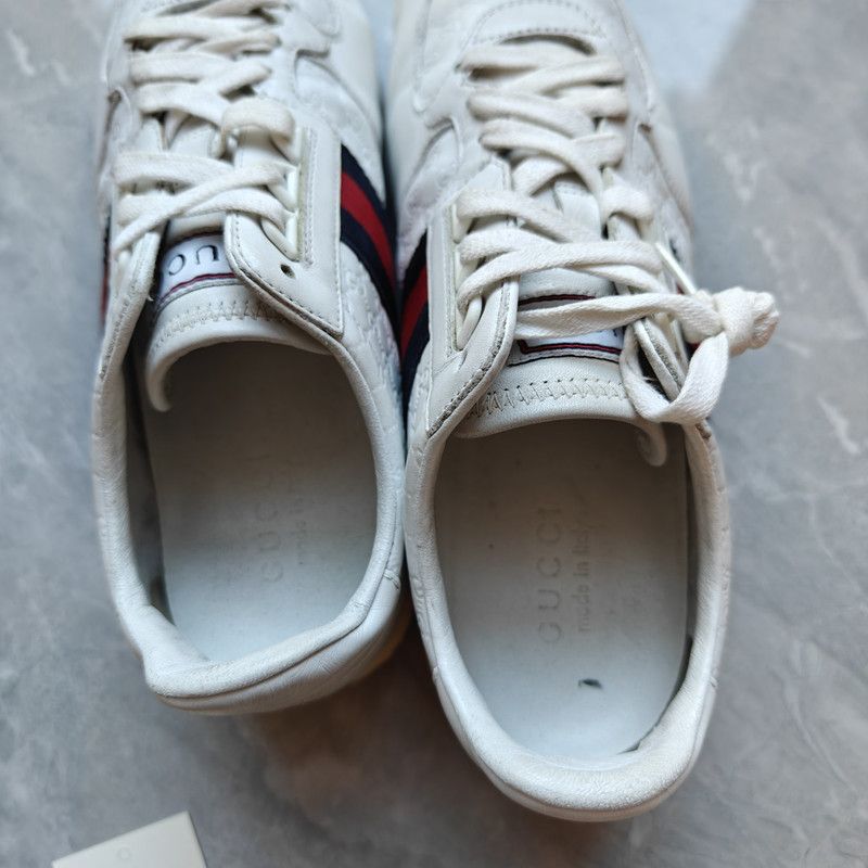 Gucci Gucci White Casual Sneakers with Color Stripes 0079 Size US 8.5 / EU 41-42 - 7 Thumbnail