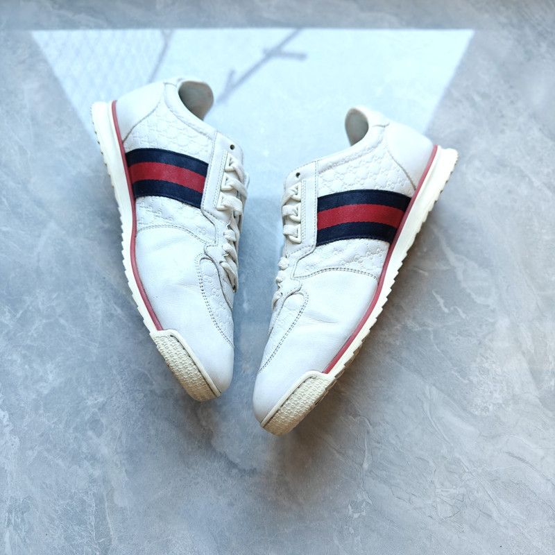 Gucci Gucci White Casual Sneakers with Color Stripes 0079 Size US 8.5 / EU 41-42 - 11 Thumbnail