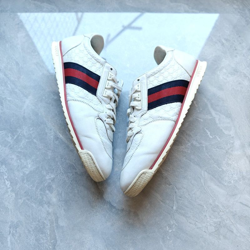 Gucci Gucci White Casual Sneakers with Color Stripes 0079 Size US 8.5 / EU 41-42 - 10 Thumbnail