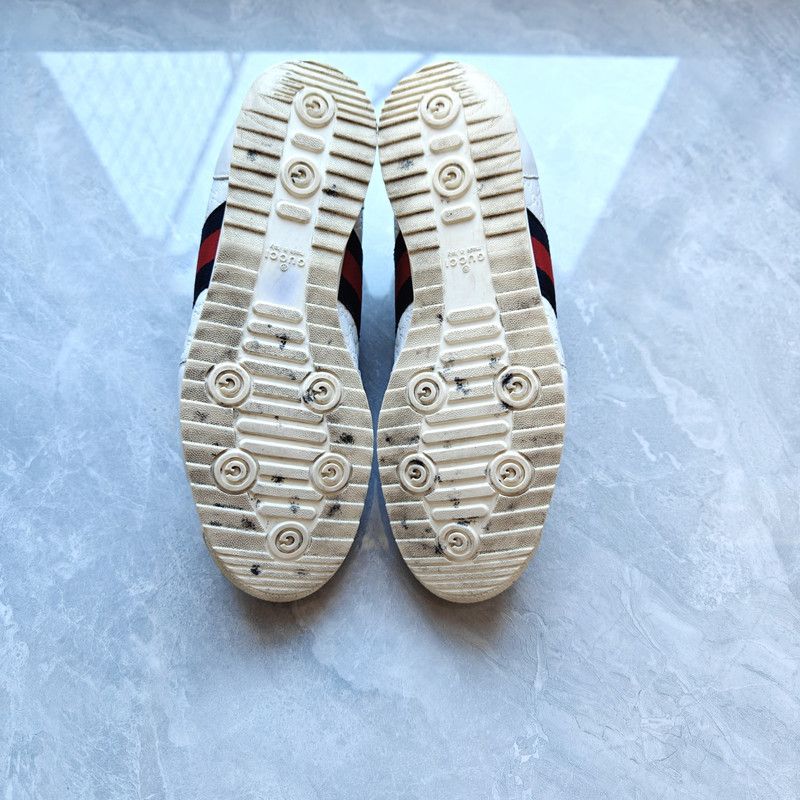 Gucci Gucci White Casual Sneakers with Color Stripes 0079 Size US 8.5 / EU 41-42 - 4 Thumbnail