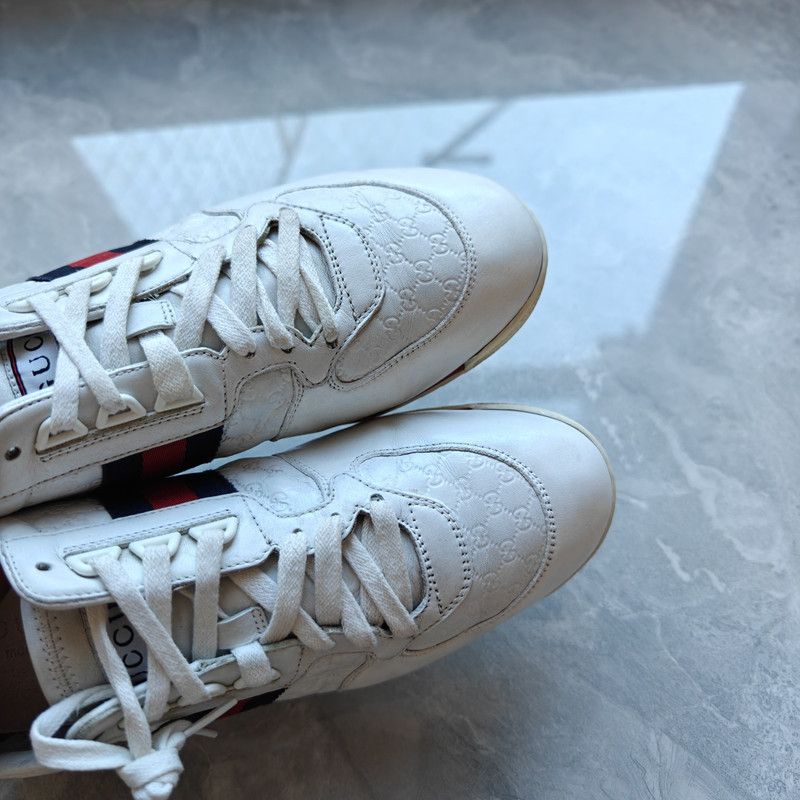 Gucci Gucci White Casual Sneakers with Color Stripes 0079 Size US 8.5 / EU 41-42 - 8 Thumbnail