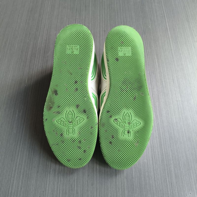 Gucci Gucci Basket Low Top Sneakers in White and Green 0079 Size US 6.5 / EU 39-40 - 4 Thumbnail