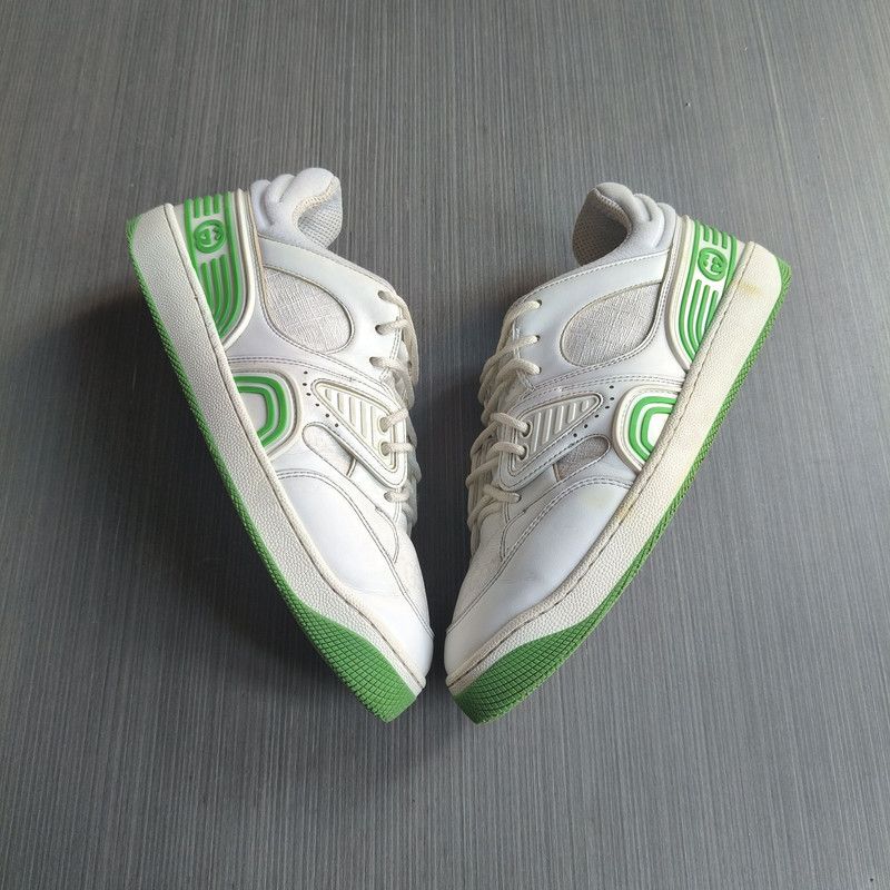 Gucci Gucci Basket Low Top Sneakers in White and Green 0079 Size US 6.5 / EU 39-40 - 9 Thumbnail