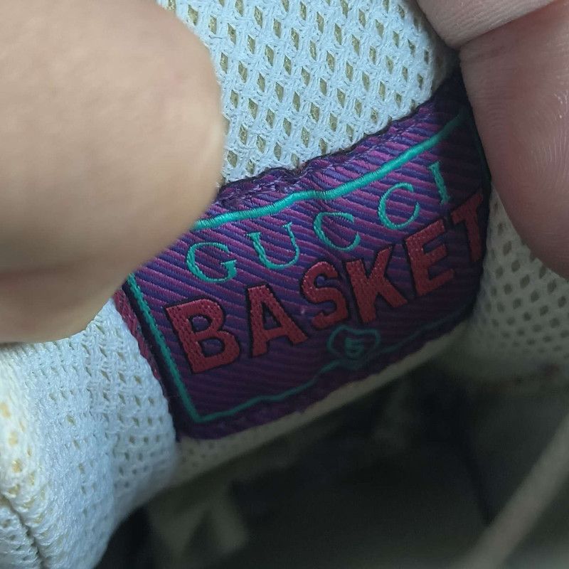 Gucci Gucci Basket Low Top Sneakers in White and Green 0079 Size US 6.5 / EU 39-40 - 5 Thumbnail