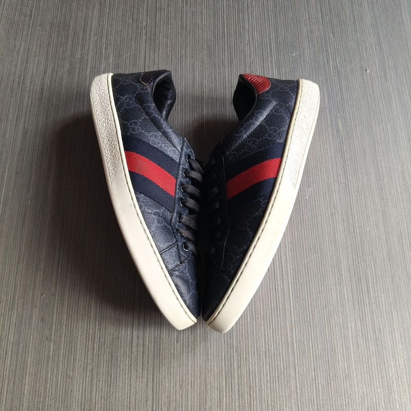Gucci Gucci Ace Canvas Leather Sneakers in Black 0079 Size US 8.5 / EU 41-42 - 8 Thumbnail