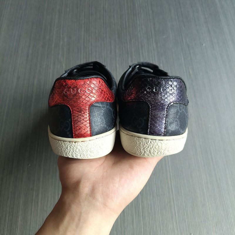 Gucci Gucci Ace Canvas Leather Sneakers in Black 0079 Size US 8.5 / EU 41-42 - 3 Thumbnail