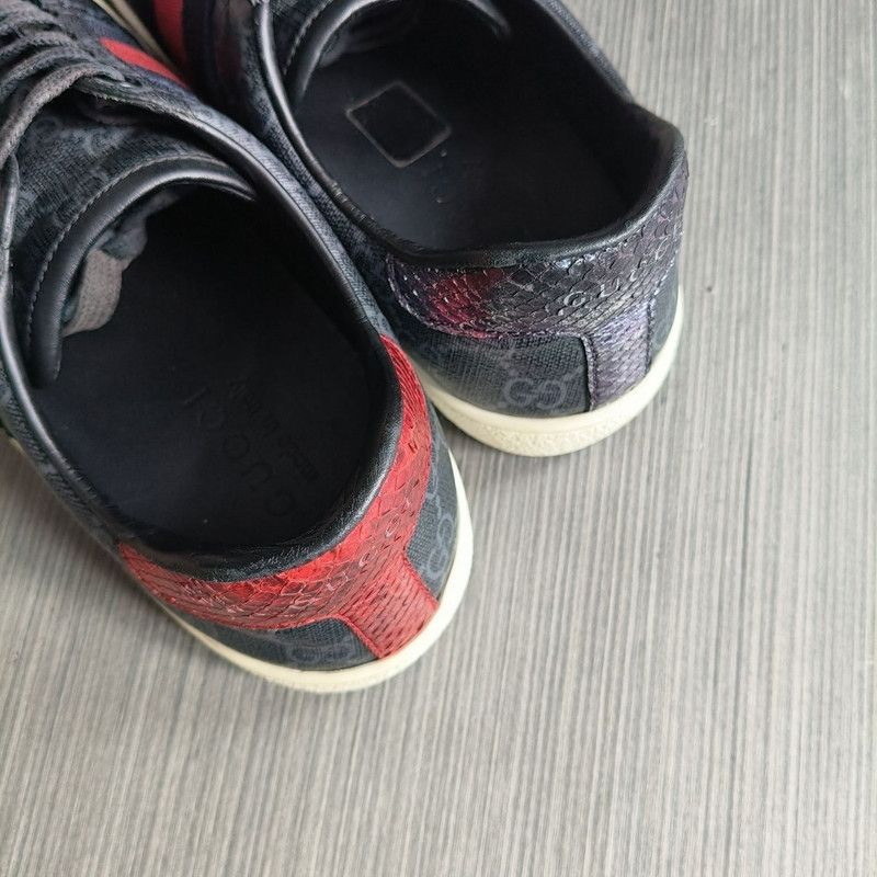 Gucci Gucci Ace Canvas Leather Sneakers in Black 0079 Size US 8.5 / EU 41-42 - 6 Thumbnail