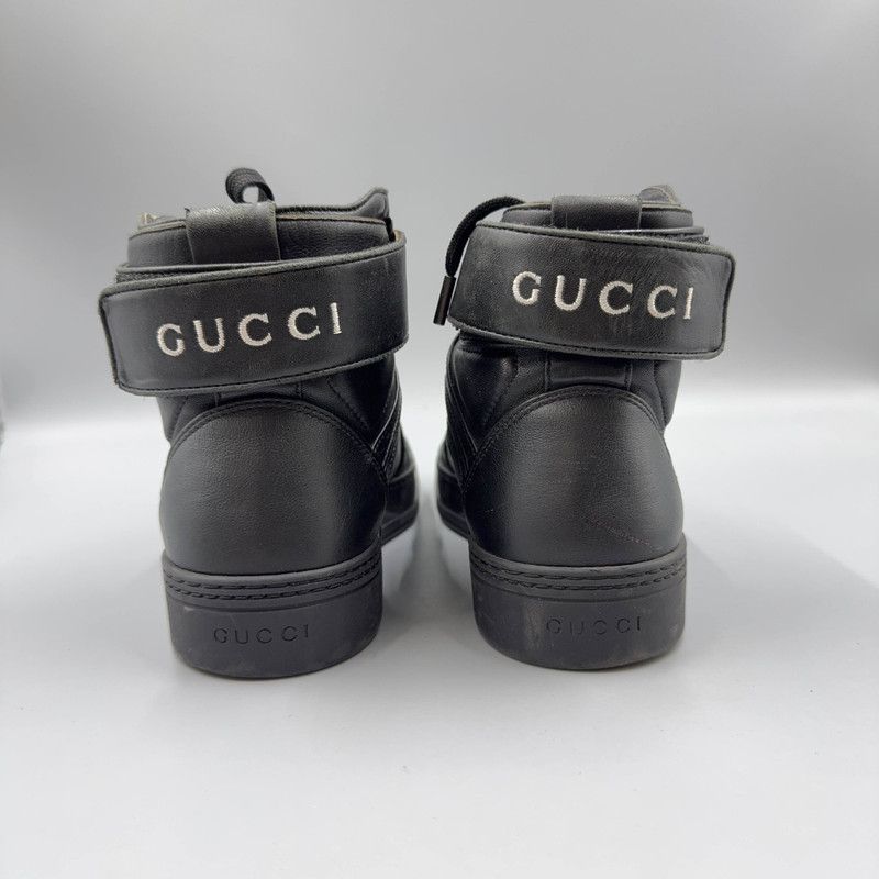 Gucci Gucci Black Leather Sneakers for Men 0079 Size US 9.5 / EU 42-43 - 3 Thumbnail