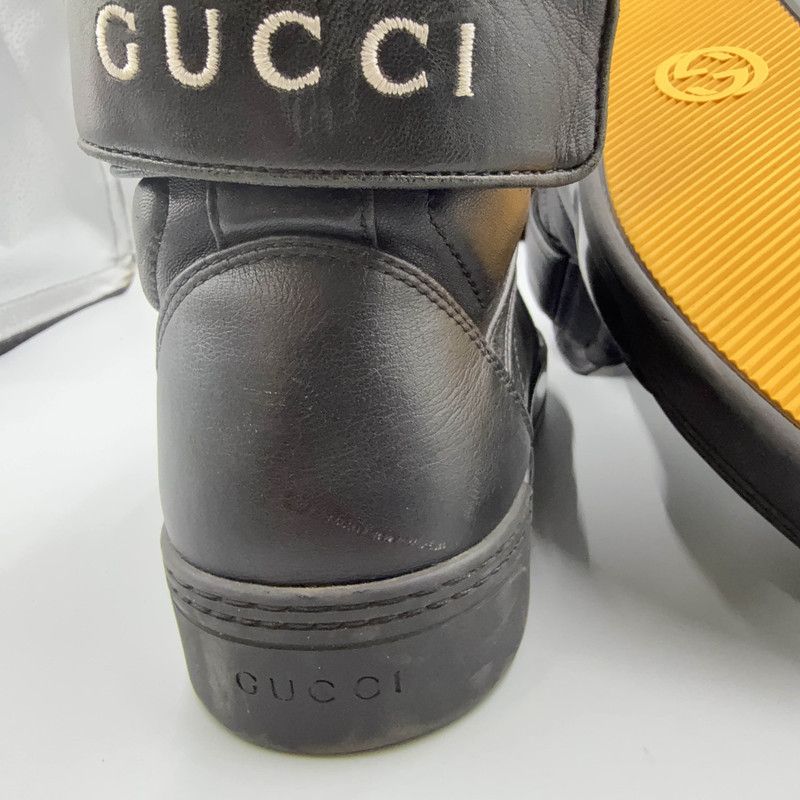 Gucci Gucci Black Leather Sneakers for Men 0079 Size US 9.5 / EU 42-43 - 6 Thumbnail
