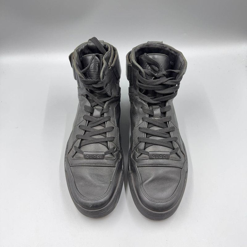 Gucci Gucci Black Leather Sneakers for Men 0079 Size US 9.5 / EU 42-43 - 2 Thumbnail