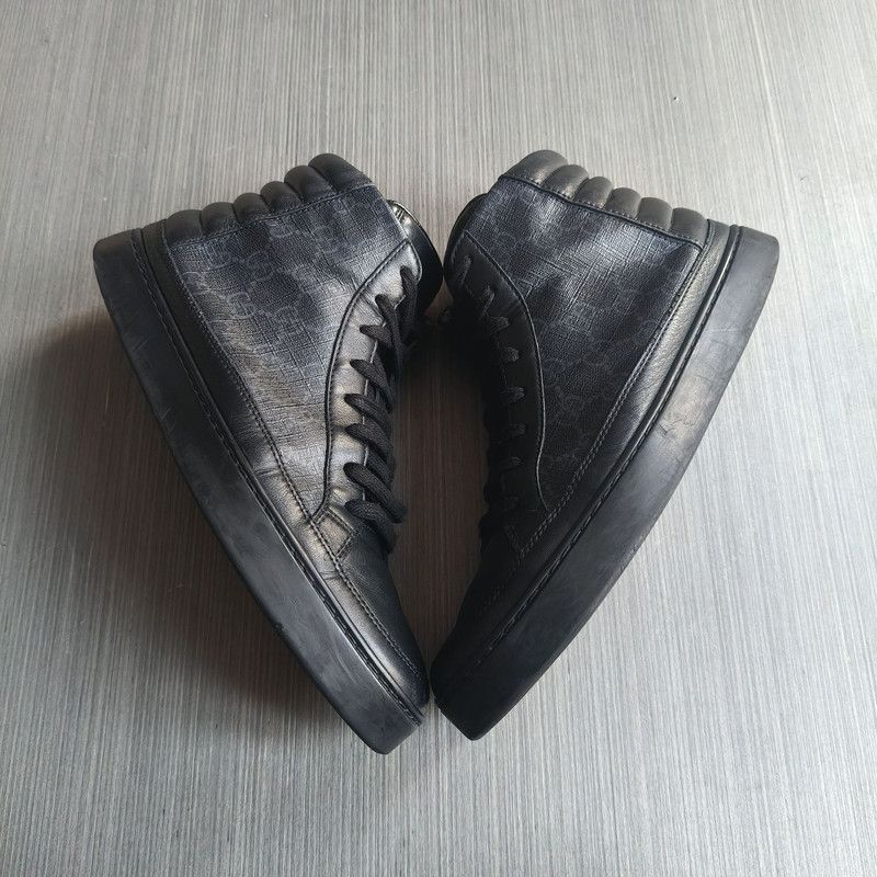 Gucci Gucci Black High-Top Sneakers 0079 Size US 7.5 / EU 40-41 - 9 Thumbnail