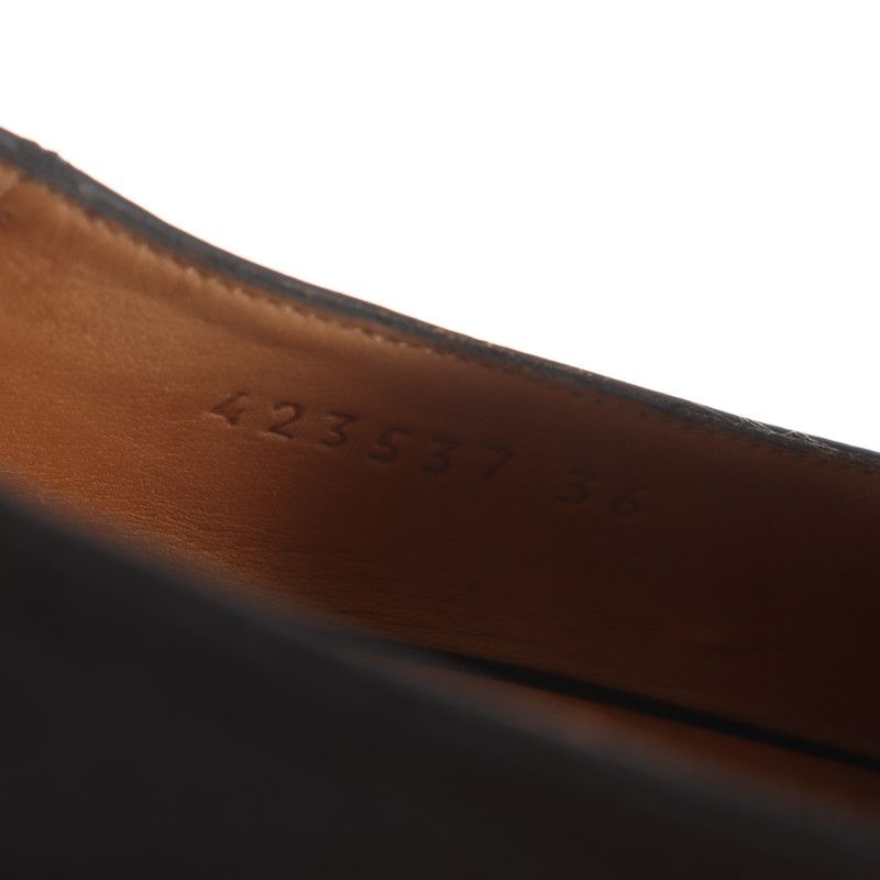 Gucci Gucci Black Leather Mid-Heel Loafers 0079 Size US 5.5 / EU 38 - 13 Thumbnail