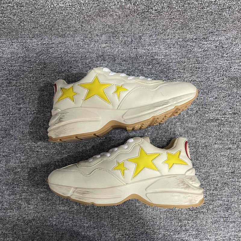 Gucci Gucci Rhyton Leather Star Print Low-Top Sneakers 0079 Size US 8.5 / EU 41-42 - 11 Thumbnail