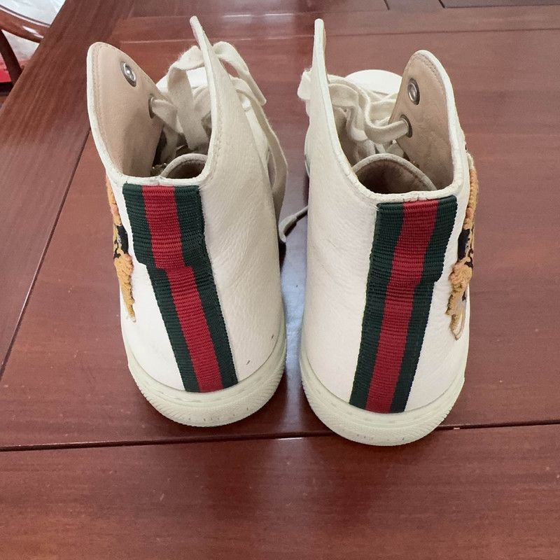 Gucci Gucci High-Top Leather Sneakers with Tiger Embroidery 0079 Size US 8.5 / EU 41-42 - 3 Thumbnail