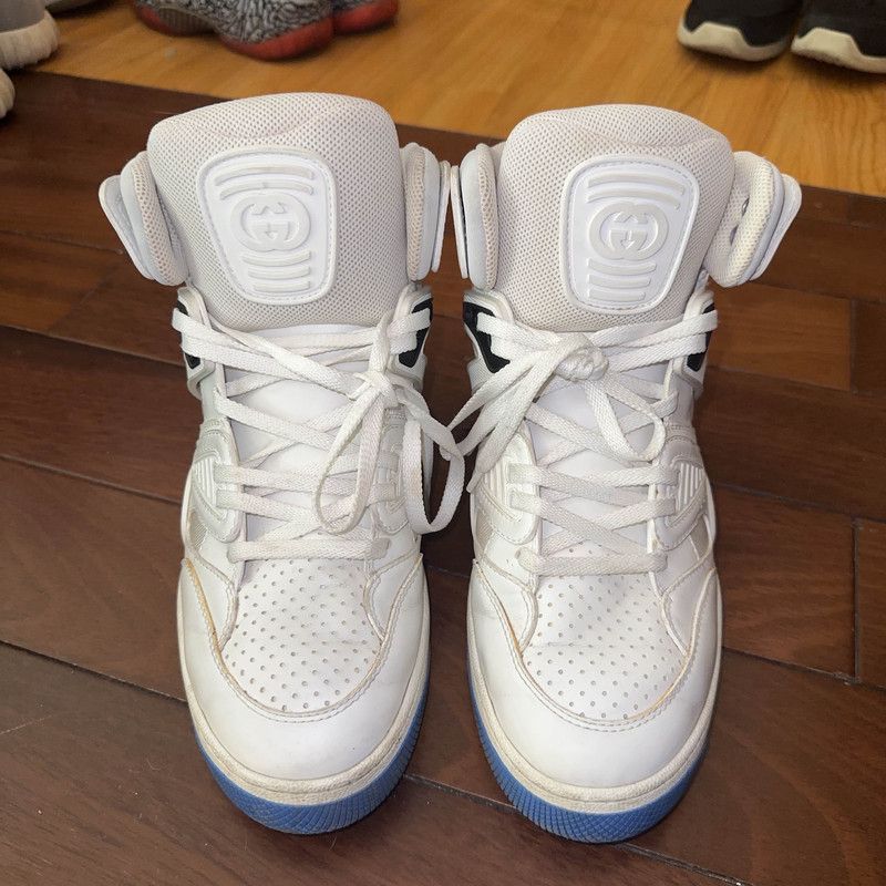 Gucci Gucci High Top Basketball Sneakers White Blue 0079 Size US 8 / EU 41 - 2 Thumbnail