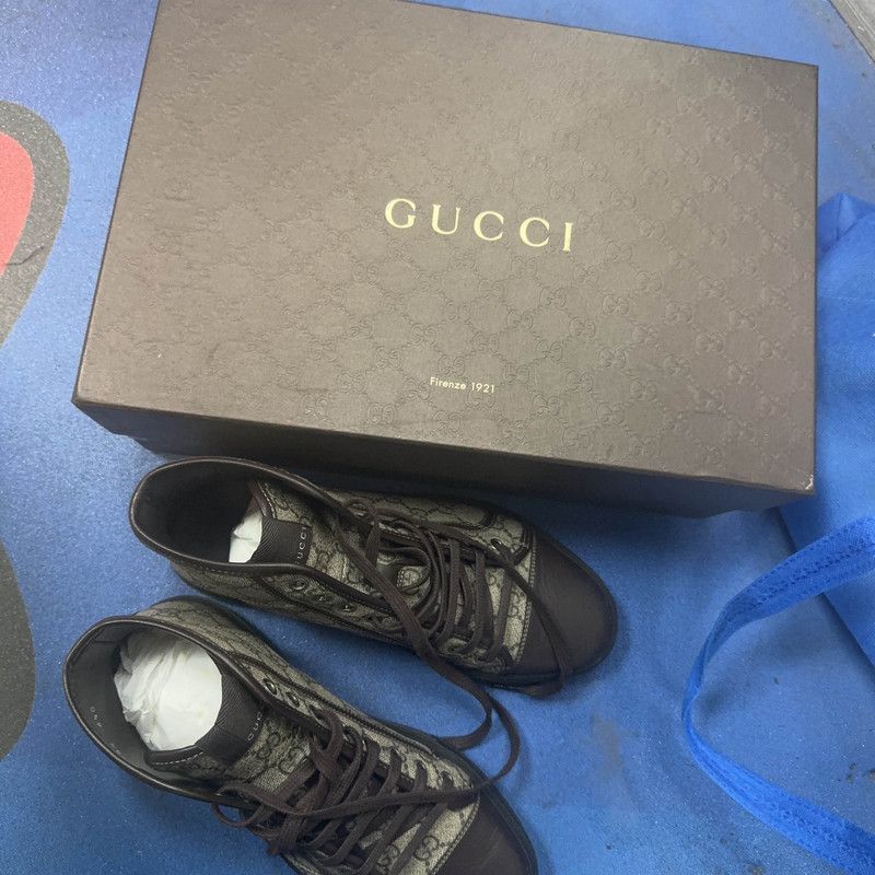 Gucci Gucci High-Top Lace-Up Sneakers with GG Pattern 0079 Size US 9.5 / EU 42-43 - 6 Thumbnail