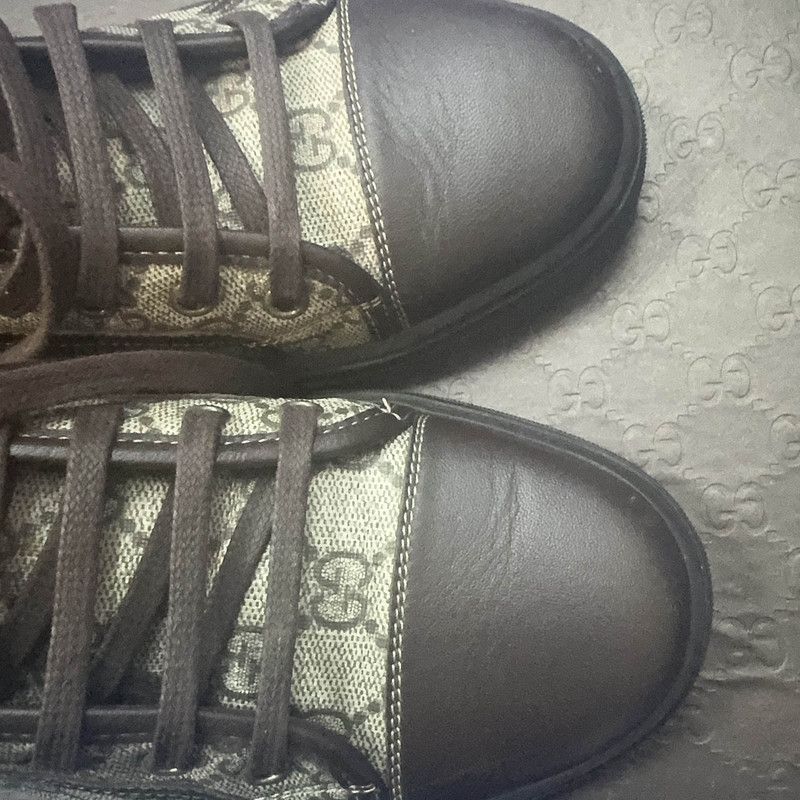Gucci Gucci High-Top Lace-Up Sneakers with GG Pattern 0079 Size US 9.5 / EU 42-43 - 8 Thumbnail