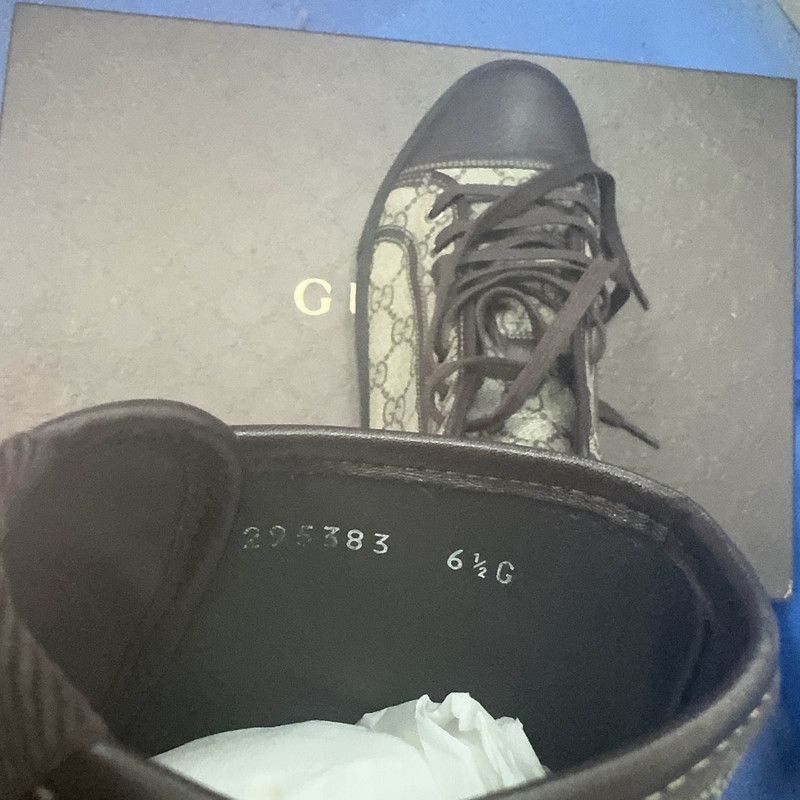 Gucci Gucci High-Top Lace-Up Sneakers with GG Pattern 0079 Size US 9.5 / EU 42-43 - 5 Thumbnail