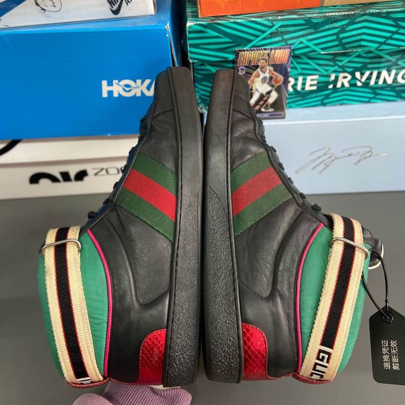 Gucci Gucci Ace Series Black Leather Sneakers 0079 Size US 9.5 / EU 42-43 - 6 Thumbnail