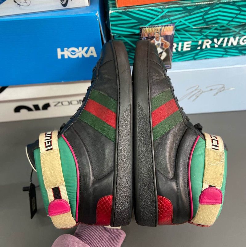 Gucci Gucci Ace Series Black Leather Sneakers 0079 Size US 9.5 / EU 42-43 - 7 Thumbnail