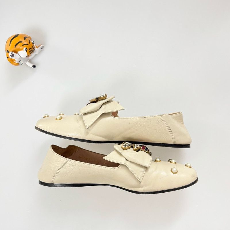 Gucci Gucci Ladies Ballet Flat with Pearl Studs 0079 Size US 6.5 / EU 39-40 - 3 Thumbnail