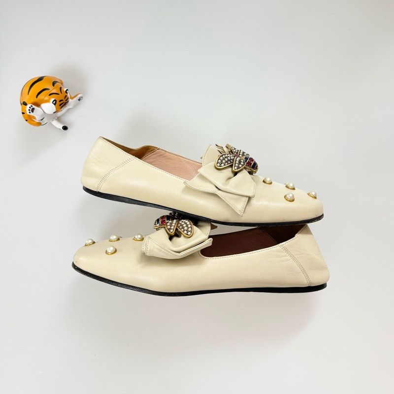 Gucci Gucci Ladies Ballet Flat with Pearl Studs 0079 Size US 6.5 / EU 39-40 - 2 Thumbnail
