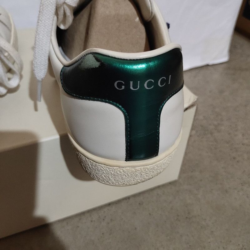 Gucci Gucci ACE White Leather Sneakers with Embroidery 0079 Size US 9 / EU 42 - 6 Thumbnail