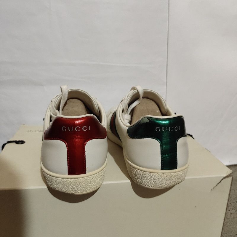 Gucci Gucci ACE White Leather Sneakers with Embroidery 0079 Size US 9 / EU 42 - 3 Thumbnail
