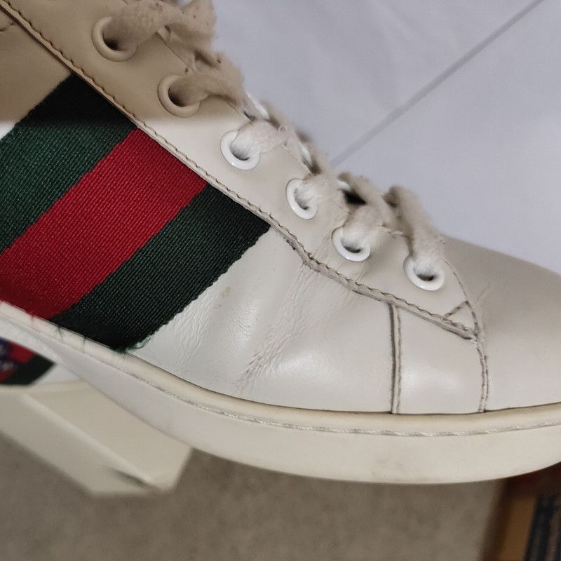 Gucci Gucci ACE White Leather Sneakers with Embroidery 0079 Size US 9 / EU 42 - 7 Thumbnail