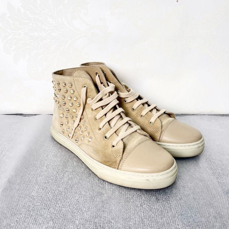 Gucci Gucci Beige Studded High-Top Sneakers 0079 Size US 6.5 / EU 39-40 - 6 Thumbnail