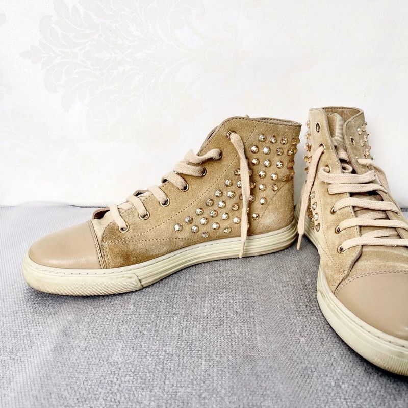 Gucci Gucci Beige Studded High-Top Sneakers 0079 Size US 6.5 / EU 39-40 - 8 Thumbnail