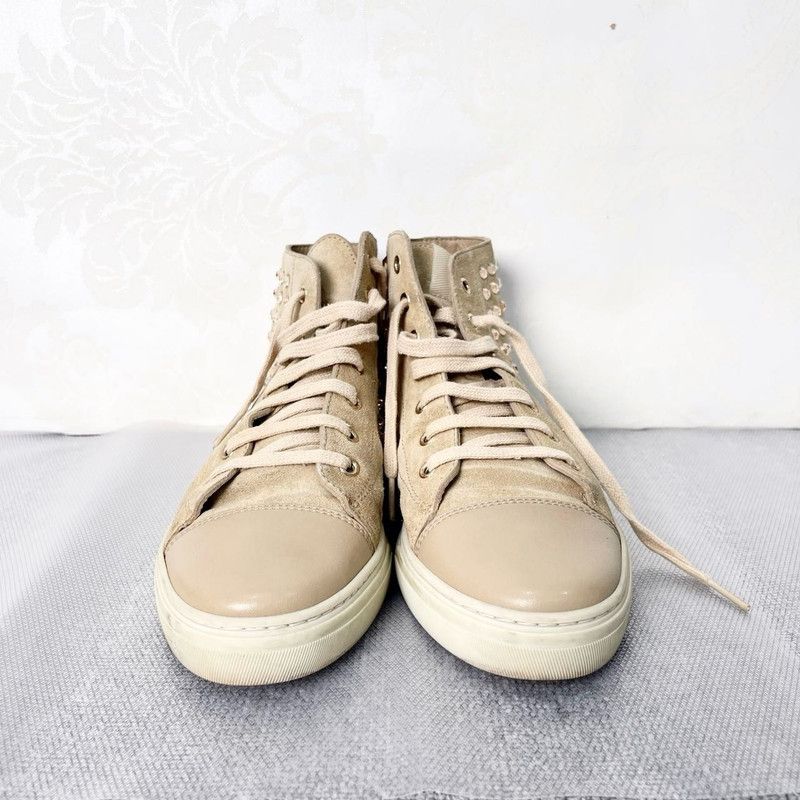 Gucci Gucci Beige Studded High-Top Sneakers 0079 Size US 6.5 / EU 39-40 - 2 Thumbnail
