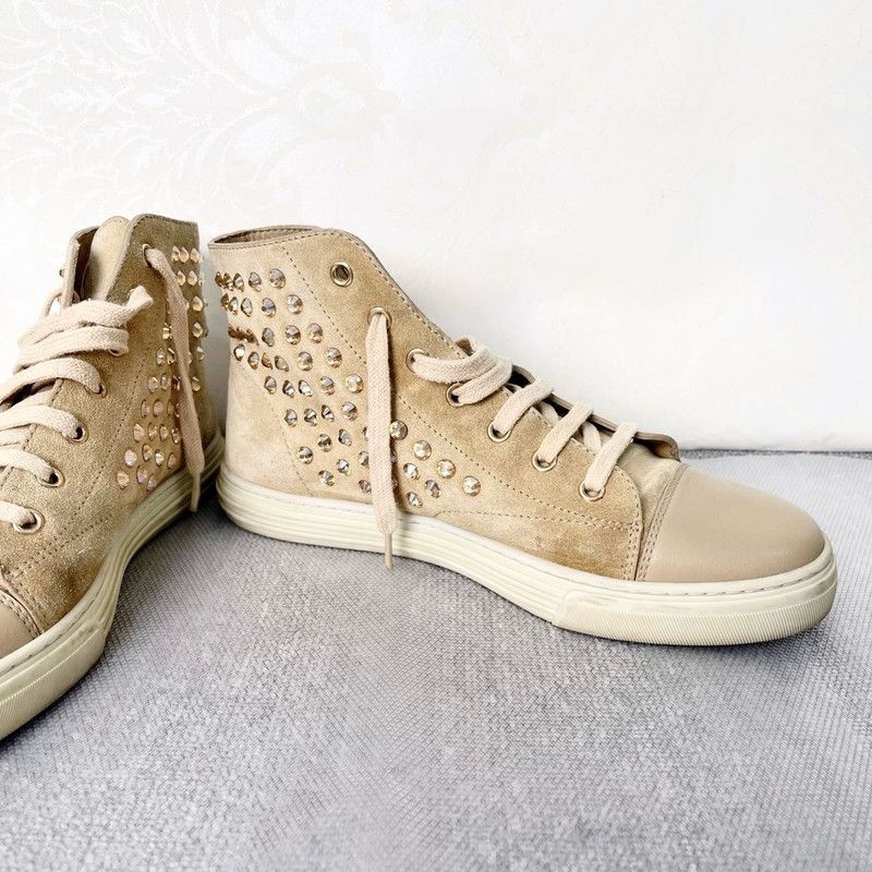 Gucci Gucci Beige Studded High-Top Sneakers 0079 Size US 6.5 / EU 39-40 - 7 Thumbnail