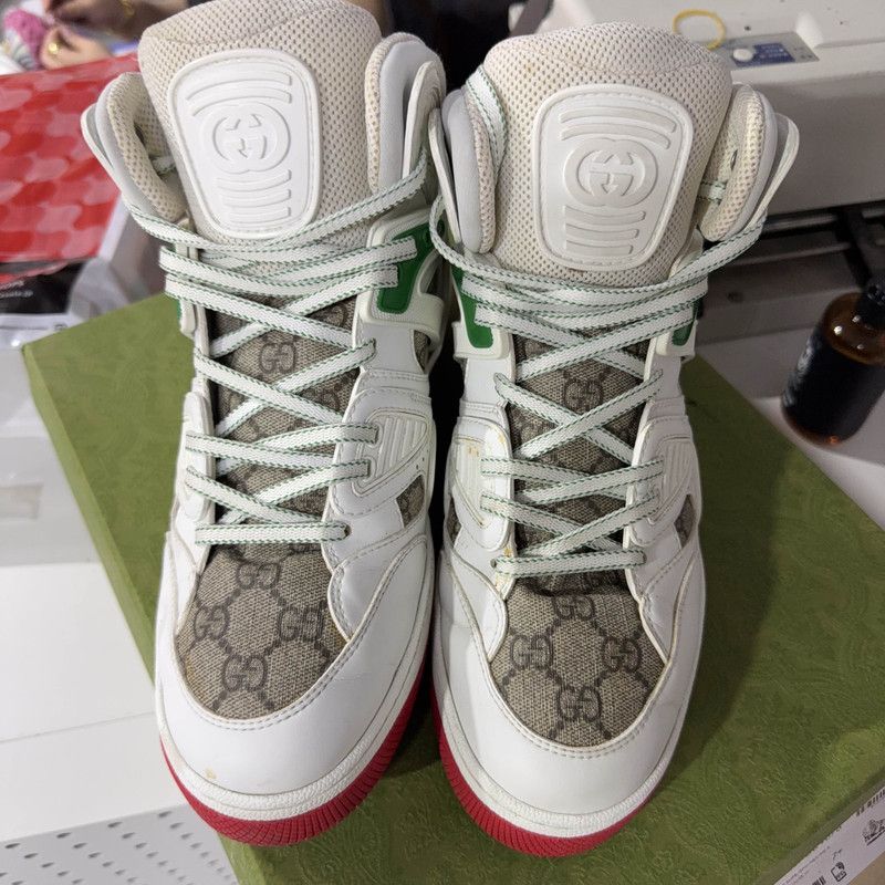 Gucci Gucci High-Top Basketball Sneakers in White 0079 Size US 8 / EU 41 - 2 Thumbnail