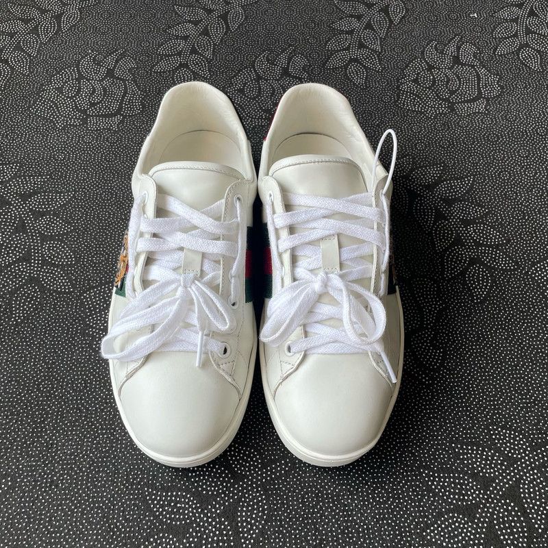 Gucci Gucci Ace Tiger Embroidered Low-Top Sneakers 0079 Size US 8.5 / EU 41-42 - 2 Thumbnail
