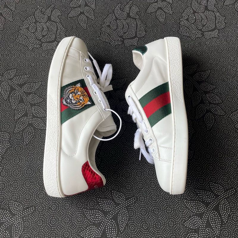 Gucci Gucci Ace Tiger Embroidered Low-Top Sneakers 0079 Size US 8.5 / EU 41-42 - 7 Thumbnail