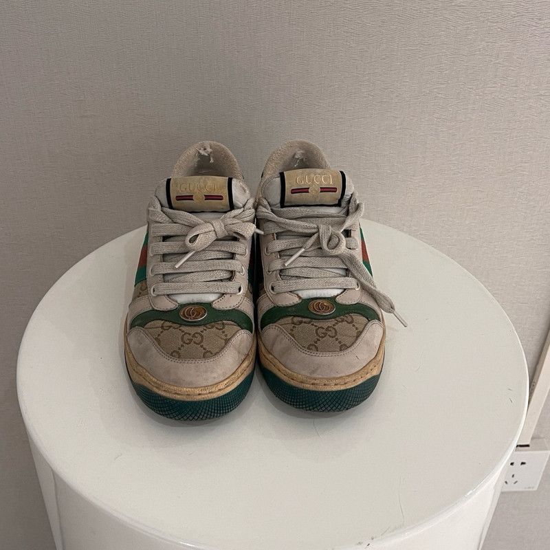 Gucci Gucci Screener Vintage Leather Sneakers for Men 0079 Size US 7.5 / EU 40-41 - 3 Thumbnail