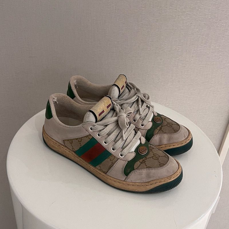 Gucci Gucci Screener Vintage Leather Sneakers for Men 0079 Size US 7.5 / EU 40-41 - 2 Thumbnail