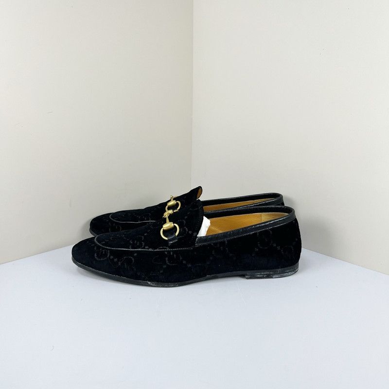 Gucci Gucci Jordaan Velvet Casual Slip-On Shoes 0079 Size US 8 / EU 41 - 2 Thumbnail